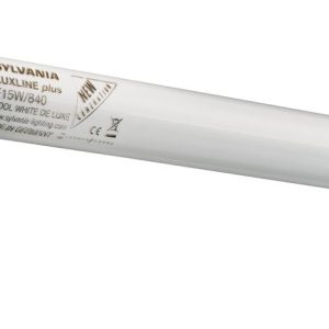 SYLVANIA T8 Leuchtstoff-Lampe, G13 Sockel, 15 Watt / 950 Lumen, Homelight (2700K), 20000h Lebensdauer, Lineare Form, 26mm Durchmesser, 450mm Länge, Weißer Kolben, dimmbar, 1er Pack