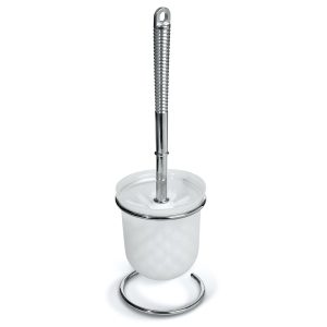 Tatkraft Lilia Toilettenbürstenhalter | WC Garnitur Stahl/Plastik Verchromt | H36cm |