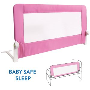 Tatkraft Guard | Bettgitter für Kleinkinder | Bettschutz | Kunststoff Rosa Faltbar| Maße 120 x 47 x 65 CM |