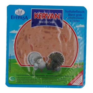 Truthahnwurst Kervan | Mit Rindfleisch | Grob geschnitten, halal-zertifiziert | 200g