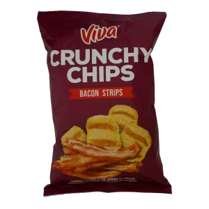 Crunchy Chips Viva | Bacon Strips | Knuspriger Snack mit Bacon-Geschmack | 80 g