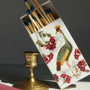 Vintage Streichhölzer – Lange Streichhölzer mit künstlerischem Motiv „Heron“