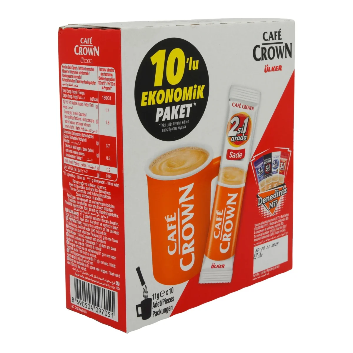 Instantkaffee Ülker | Café Crown 2in1 | Mit Kaffeeweißer, 10er Pack | 110 g – Bild 5