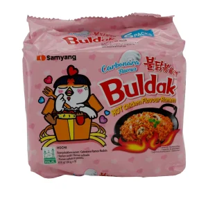 Buldak Carbonara Ramen Samyang | Instant-Nudeln | Scharf mit Carbonara-Geschmack | 5er-Pack (5x 135g)