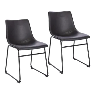 HARRY 2er Set Esszimmerstuhl Leder-Optik