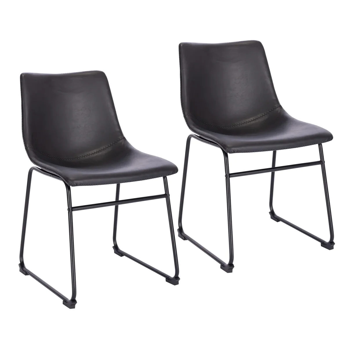 HARRY 2er Set Esszimmerstuhl Leder-Optik