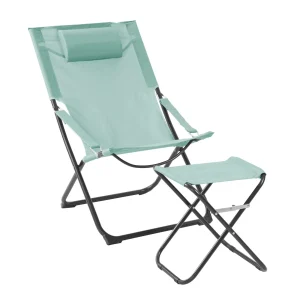 B-Ware TOMRA  Liegestuhl Fußhocker Blau/Dunkelgrau