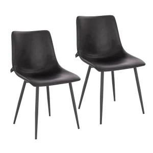 MILES 2er Set Esszimmerstühle aus Kunstleder