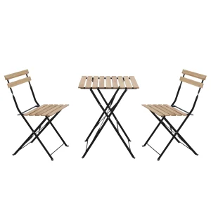 Bistro Set Metall Holz
