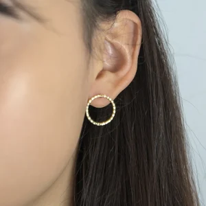 Hammered Thin Circle Ohrstecker