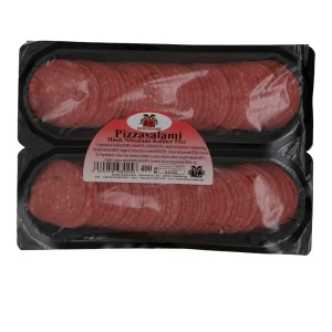 Pizzasalami | Halal Geflügelsalami mit Rindfleisch | 400 g | Geräuchert