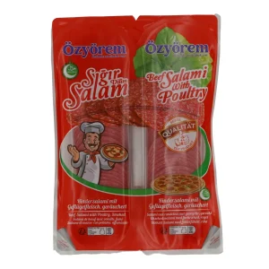 Rindersalami Özyörem Pizza Salami | Halal | Mit Geflügelfleisch, geräuchert | 400 g