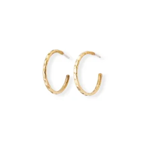 Hammered Thin Hoops Small