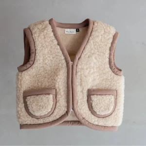Kinder - Schafswollweste - Bodywarmer - Camel