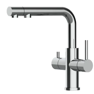 Vizio 3 Wege Edelstahl Armatur, mit ausziehbarer Brause, hochglanz